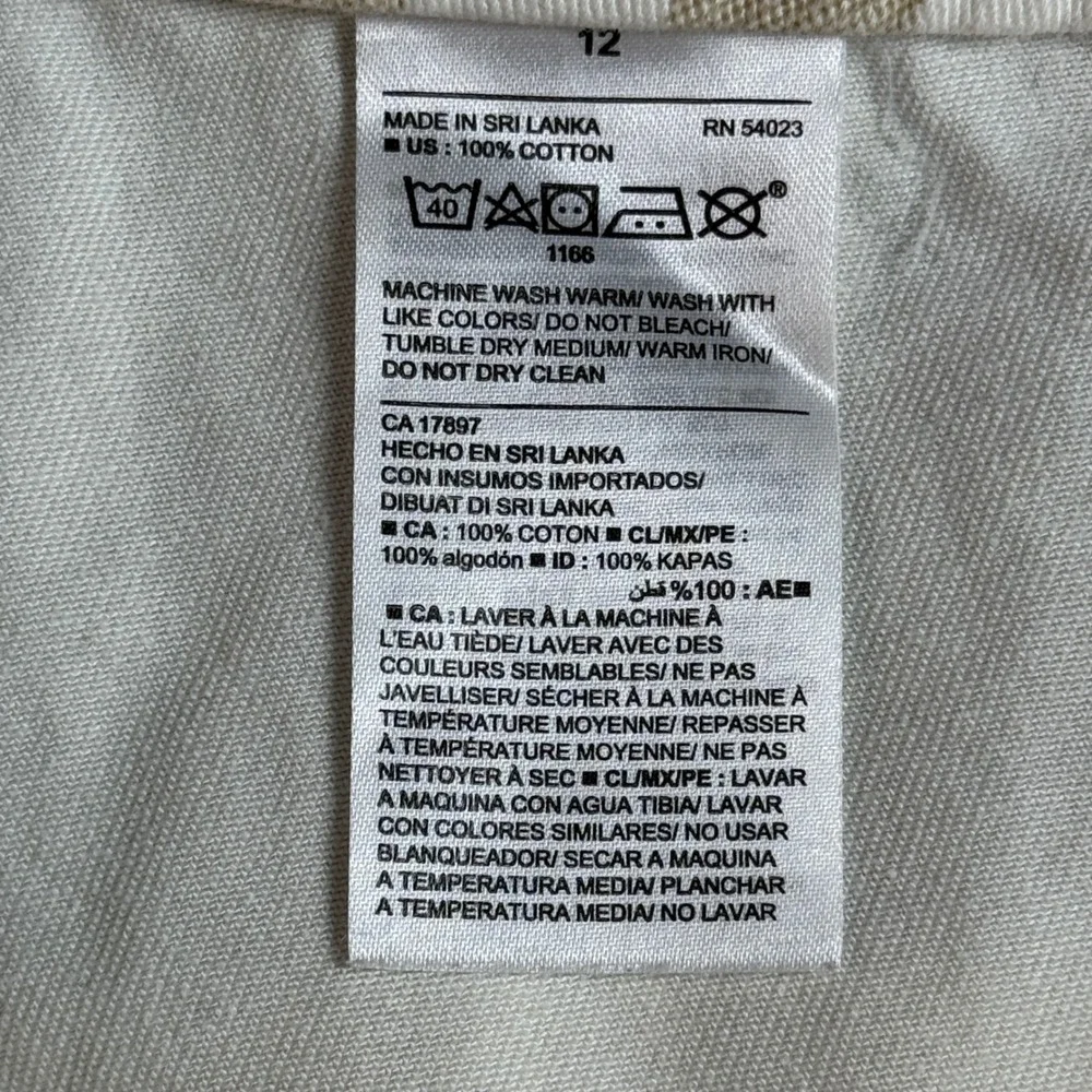 Women Old Navy A-Line Mini Skirt | Size 12 | Khaki Stripe‎ Button Front Cotton